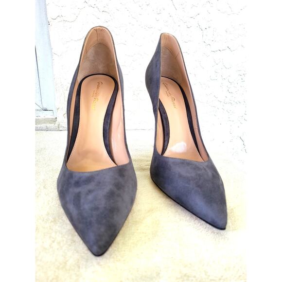 Gianvito Rossi Ellipsis Gray Suede $800 Pumps 105mm Heels NWOT EU 41 US 9 1/2 - Picture 8 of 16